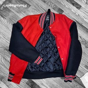 Small Red and Black Letterman Varsity Jacket